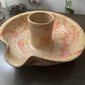 Cottage Pottery Vertical Chicken Roaster, With Spout and Handle, Glazed